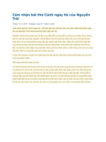 Cảm nhận bài thơ cảnh ngày hè của nguyễn trãi 