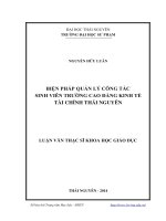 Biện pháp quản lý công tác sinh viên trường cao đẳng kinh tế tài chính Thái Nguyên
