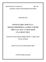 Đánh giá độc tính của 3monocloropropan1,2diol (3MCPD) trên gan, máu và thần kinh của chuột nhắt