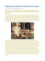 Nghị luận về vấn đề tài và đức của con người 