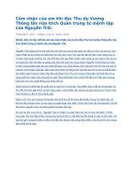 Cảm nhận của em khi đọc thư dụ vương thông lần nữa trích quân trung từ mệnh tập của nguyễn trãi 