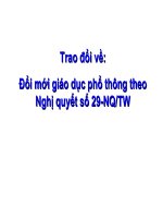 Đổi mới giáo dục phổ thông theo  Nghị quyết số 29NQTW ngày 4112013