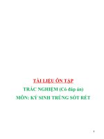 tài liệu ôn tập môn ký sinh trùng sốt rét có đáp án