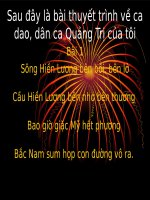 bài giảng những câu hát về tình yêu quê hương, đất nước, con người