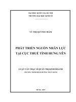 Phát triển nguồn nhân lực tại cục thuế tỉnh hưng yên 