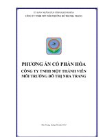 PHƯƠNG ÁN CỔ PHẦN HÓA CÔNG TY TNHH MỘT THÀNH VIÊN MÔI TRƯỜNG ĐÔ THỊ NHA TRANG