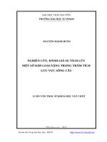 Nghiên cứu, đánh giá sự tích lũy một số kim loại nặng trong trầm tích lưu vực sông Cầu