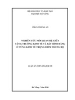 Nghiên cứu mối quan hệ giữa tăng trưởng  kinh tế và bất bình đẳng ở vùng kinh tế trọng điểm trung bộ