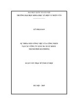 Sự thỏa mãn công việc của công nhân tại các công ty sản xuất giày da xuất khẩu tại Hải Phòng