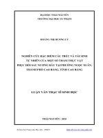 Nghiên cứu đặc điểm cấu trúc và tái sinh tự nhiên của một số thảm thực vật phục hồi sau nương rẫy tại phường Ngọc Xuân, thành phố Cao Bằng, tỉnh Cao Bằng