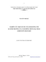Nghiên cứu một số yếu tố ảnh hưởng tới sự sinh trưởng của nấm đông trùng hạ thảo Cordyceps militaris