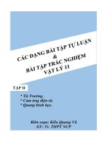 các dạng bài tập tự luận và trắc nghiệm vật lí 11 tập 2