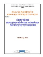 sử dụng trò chơi trong dạy học môn âm nhạc nhằm phát huy tính tích cực học tập của học sinh