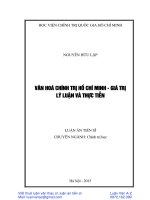 luận án tiến sỹ chuyên ngành chính trị học Văn hóa chính trị Hồ Chí Minh - Giá trị lý luận và thực tiễn