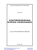 luận án tiến sĩ khoa học chính trị các tỉnh uỷ ở đồng bằng sông hồng lãnh đạo phát triển văn hóa   xã hội trong giai đoạn hiện nay