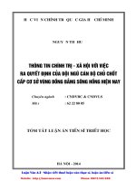 tóm tắt luận án tiến sỹ triết học Thông tin chính trị - xã hội với việc ra quyết định của đội ngũ cán bộ chủ chốt cấp cơ sở vùng đồng bằng sông Hồng hiện nay