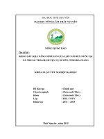 Khảo sát khả năng sinh sản của lợn nái đen nuôi tại xã Trung Thành, Huyện Vị Xuyên, Tỉnh Hà Giang