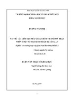 Vai trò của giáo dục pháp luật, chính trị đối với phạm nhân ở một số trại giam