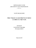CHUYÊN đề KINH tế THỰC TRẠNG và GIẢI PHÁP XUẤT KHẨU cà PHÊ của VIỆT NAM