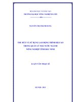 Thu hút và sử dụng lao động trình độ cao trong quản lý nhà nước ngành nông nghiệp tỉnh bắc ninh