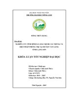 Nghiên cứu tình hình gà mắc bệnh cầu trùng và biện pháp phòng trị tại huyện Văn Lãng, tỉnh Lạng Sơn