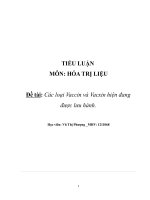 Các loại Vaccin và Vacxin hiện đang được lưu hành