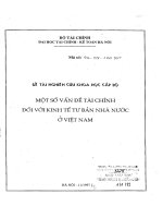 Một số vấn đề tài chính đối với kinh tế tư bản nhà nước ở việt nam