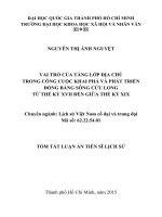 Vai trò của tầng lớp địa chủ trong công cuộc khai phá và phát triển đồng bằng sông cửu long từ thế kỷ XVII đến giữa thế kỷ XIX (TT) 