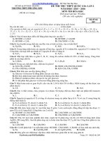 Đề thi thử THPT môn Hóa học 2016 đề 10