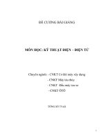 BÀI GIẢNG KỸ THUẬT ĐIỆN-ĐIỆN TỬ ÔTÔ