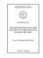 Luận văn thạc sĩ Xây dựng kế toán quản trị tại công ty TNHH ever tech plastic việt nam