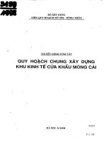 Quy hoạch chung xây dựng khu kinh tế cửa khẩu móng cái