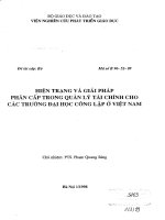 Hiện trạng và giải pháp phân cấp trong quản lý tài chính cho các trường đại học công lập ở việt nam