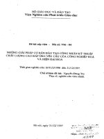 Những giải pháp cơ bản đào tạo công nhân kỹ thuật chất lượng cao đáp ứng yêu cầu của công nghiệp hóa và hiện đại hóa