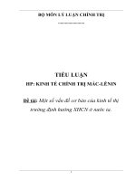 Một số vấn đề cơ bản của kinh tế thị trường định hướng XHCN ở nước ta