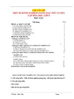 MỘT SỐ KINH NGHIỆM GIẢNG DẠY TIẾT LUYỆN TẬP HÓA HỌC LỚP 8