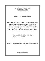 tóm tắt luận văn thạc sĩ  nghiên cứu nhân tố ảnh hưởng đến nhu cầu vốn lưu động của các doanh nghiệp được niêm yết trên thị trường chứng khoán việt nam