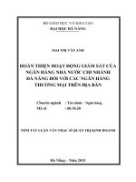 tóm tắt luận văn thạc sĩ  hoàn thiện hoạt động giám sát của ngân hàng nhà nước chi nhánh đà nẵng đối với các ngân hàng thương mại trên địa bàn