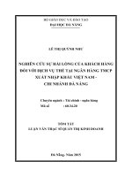 tóm tắt luận văn thạc sĩ  nghiên cứu sự hài lòng của khách hàng đối với dịch vụ thẻ tại ngân hàng TMCP xuất nhập khẩu việt nam  chi nhánh đà nẵng