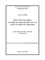 tóm tắt luận văn thạc sĩ  phân tích tác động của đòn bẩy đến rủi ro của các công ty niêm yết trên HSX