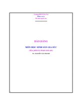 Bài Giảng Môn Học Sinh Sản Gia Súc – Kỹ Thuật Sinh Sản