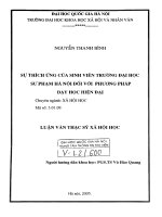 Sự thích ứng của sinh viên trường đại học sư phạm hà nội đối với phương pháp dạy học hiện đại