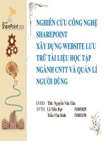 Nghiên cứu công nghệ SHAREPOINT xây dựng website lưu trữ tài liệu học tập nghành CNTT và quản lí người dùng
