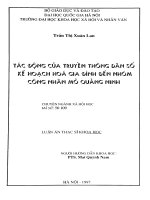 Tác động của truyền thông dân số kế hoạch hoá gia đình đến nhóm công nhân mỏ quảng ninh
