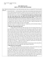 THẢO LUẬN MÔN TƯ TƯỞNG HỒ CHÍ MINH NĂM 2016