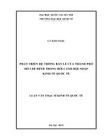 Phát triển hệ thống bán lẻ của thành phố hồ chí minh trong bối cảnh hội nhập kinh tế quốc tế 