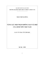 Năng lực hội nhập không gian xã hội của sinh viên Việt Nam