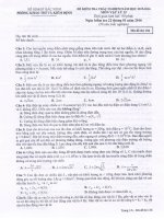 BỘ đề THI THỬ THPT QUỐC GIA MÔN LÝ 2016 CÓ ĐÁP ÁN