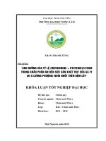 Ảnh hưởng của tỷ lệ (methionine + cysteine) với lysine trong khẩu phần ăn đến sức sản xuất thịt của gà F1 (Ri x Lương Phượng) nuôi nhốt trên đệm lót