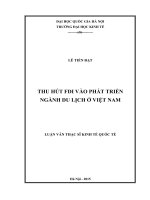 Thu hút FDI vào phát triển ngành du lịch ở việt nam 